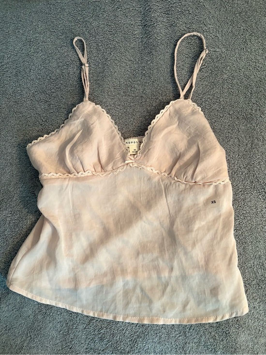Aeropostale Tops - NWT Aeropostale Satin Sweetheart Cami Light Pink Lace Trim XS